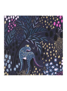 Поздравителна картичка - Гепард с корона в нощта